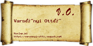 Varsányi Ottó névjegykártya